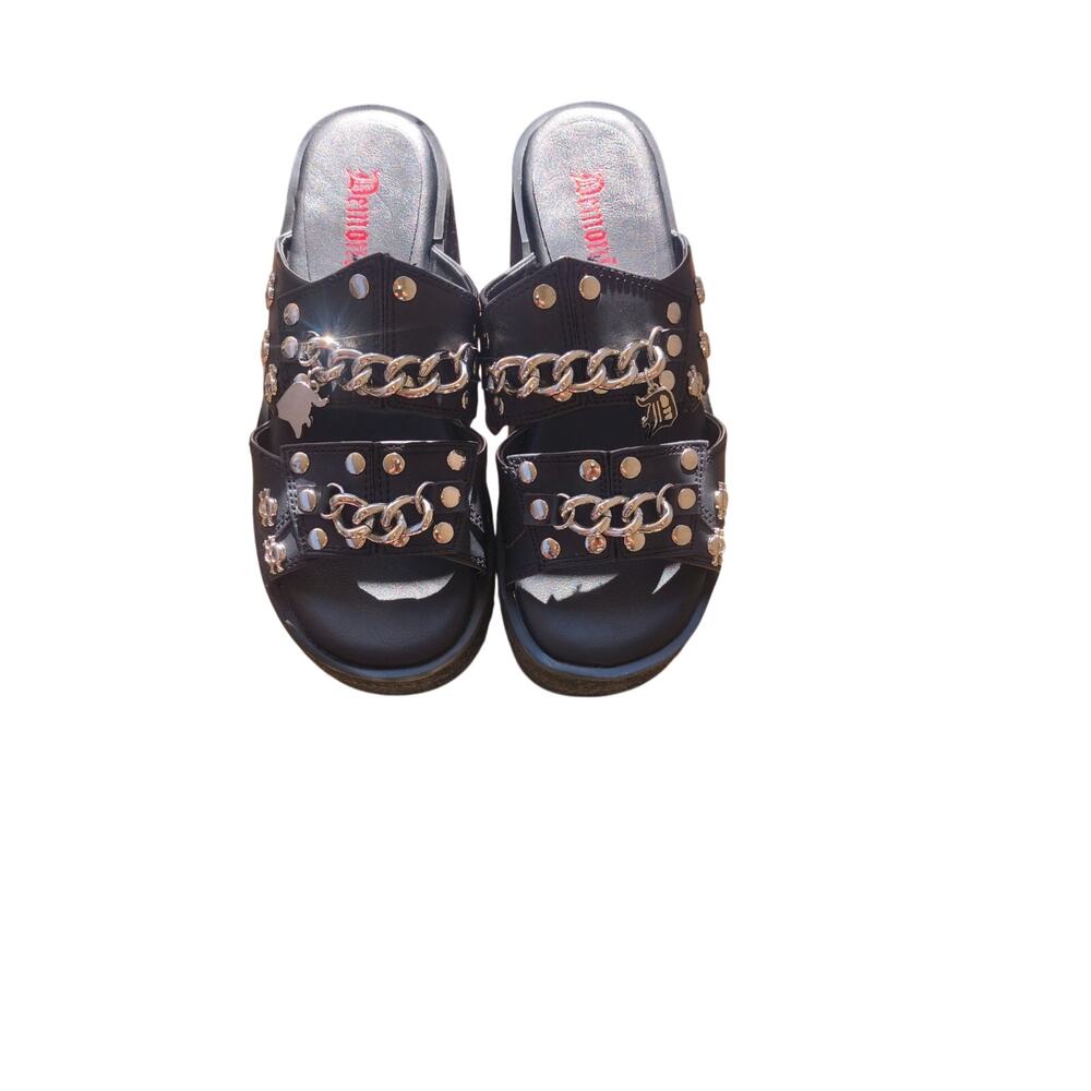 Demonia black platform sandals womens size 7. New out of the box with no tags.